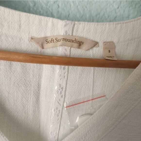 Soft Surroundings Cotton White Blouse Elegant and Versatile - Picture 2 of 7